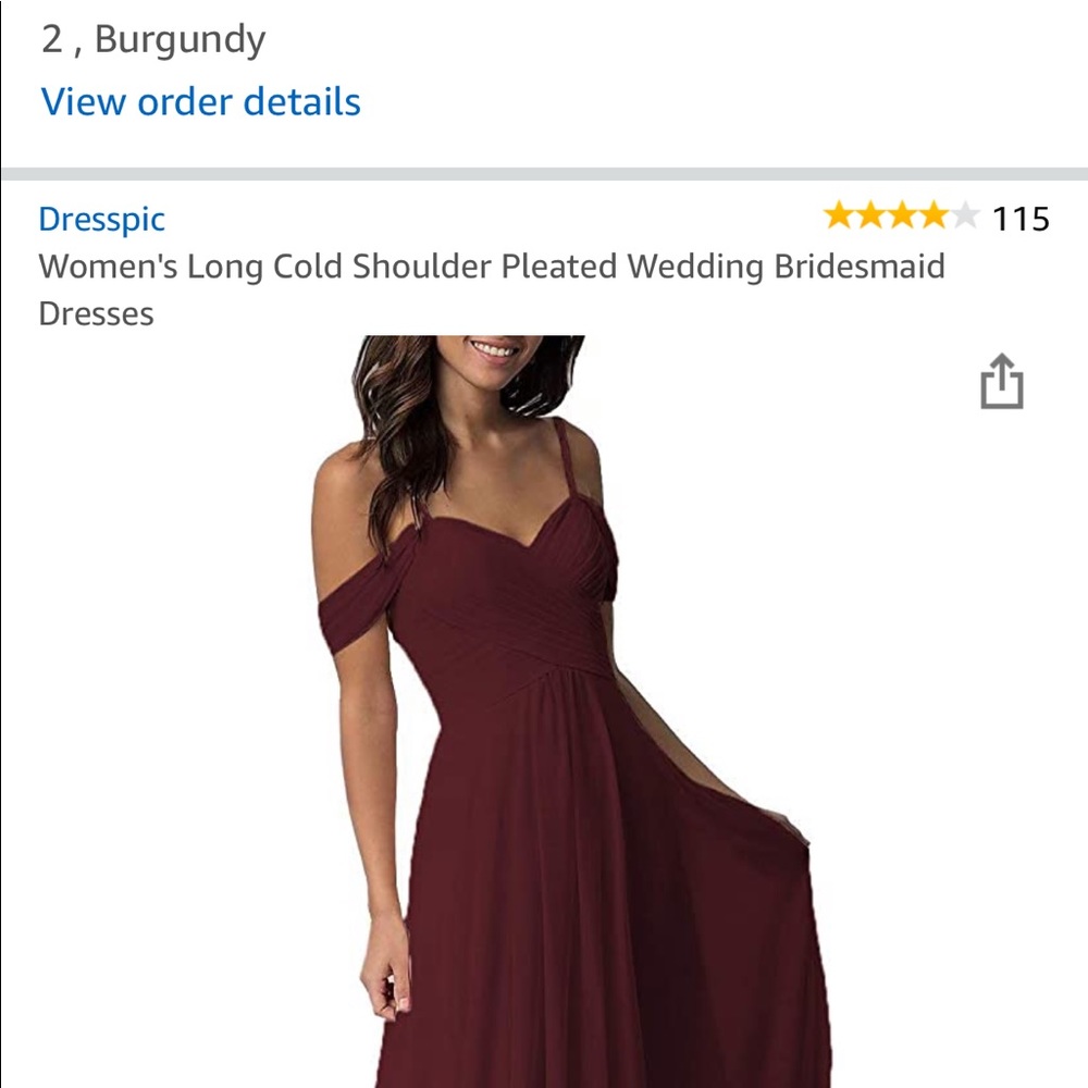 Dresspic Women's Long Cold Shoulder Pleated Dress